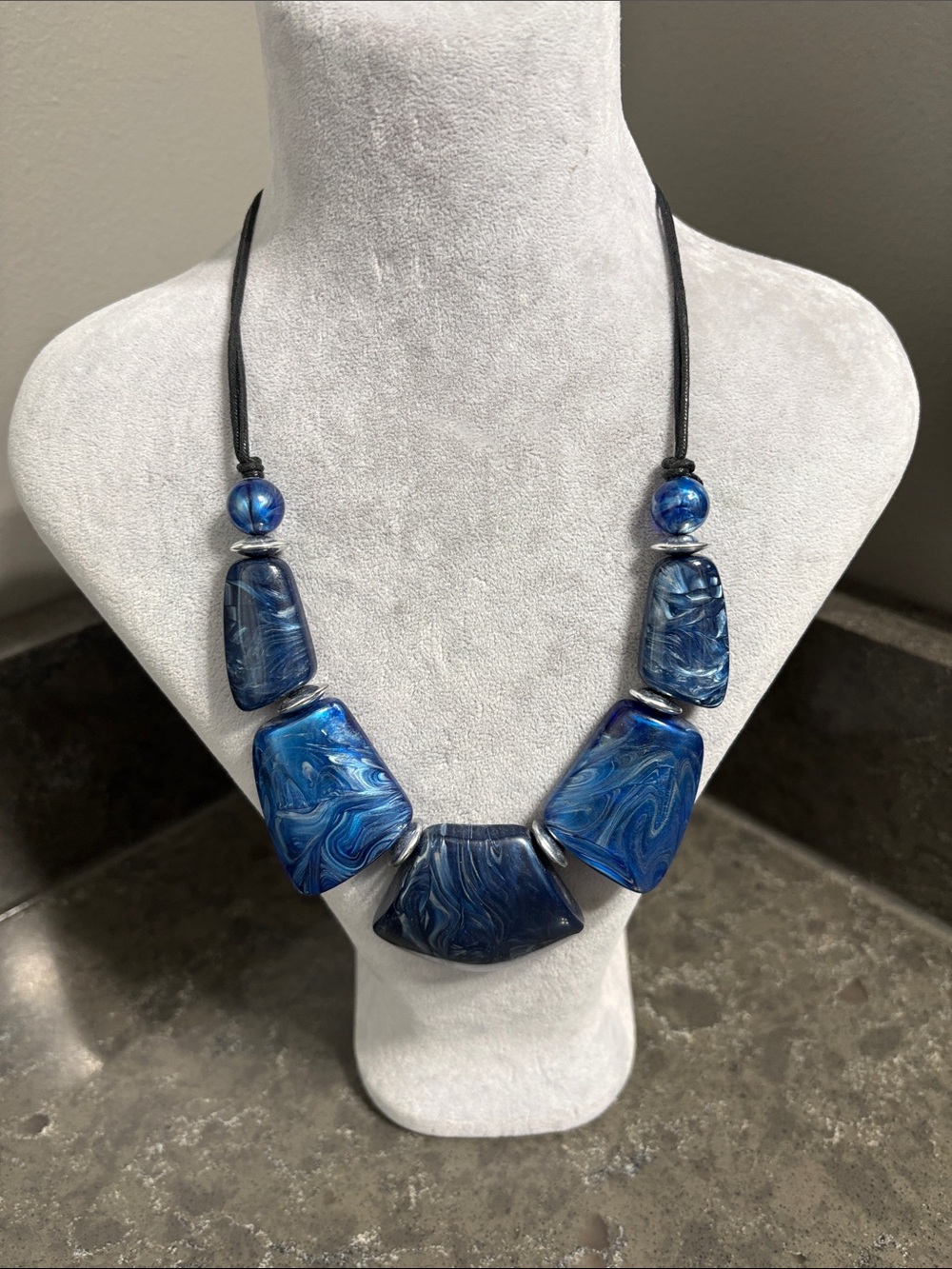 Blue Swirl Statement Necklace - Women Jewelry